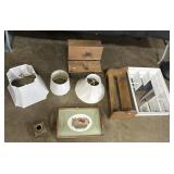 Vintage Mirror Shelf, Doll Bench, Tray.