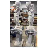 Ceramic French Provincial Pillars, Greco-Roman
