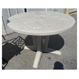 Round Composite Pedestal Patio Table.