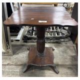Antique Scalloped Pedestal Parlor Table.