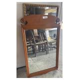 (2) Wall Hanging Mirrors, Wooden & Gold Gilded.