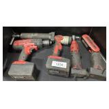 Cordless Snap-on 18V power tools, including a