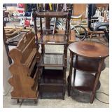 Vtg 4 Tier Display Shelf, Magazine Rack, Round