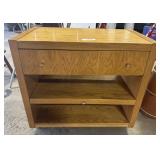 Vtg White Oak Console Table.