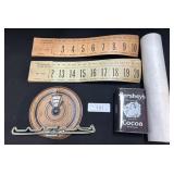 Vintage Tie Rack, B&W Panoramic Photo, Hershey Tin