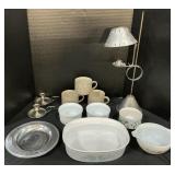 Town & Country Pyrex, Corningware, Candlesticks.
