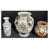 Porcelain Art Vases & Native American Pottery.