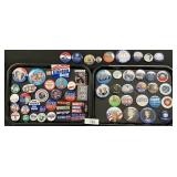 Political Button Pins, Obama, Clinton, Bush.