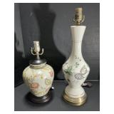 2 Ceramic Based Floral Table Lamps.