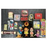 Cartoon Banks, Advertising Tins, Toys, Hairbrush.