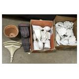 Plaster Wall Sconces, Finials & Urn.