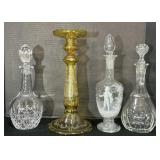 Crystal & Blown Glass Decanters, Yellow Glass