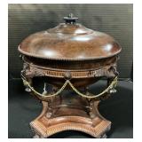 Neoclassical Style Covered Metal Bowl.