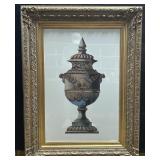 Large 3ï¿½ x 4ï¿½ Urn Print In Gold Gilt Frame.