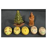Breininger Redware Pottery Christmas & Eggs.
