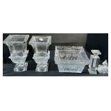 Shannon Crystal Vases, Bowl & Perfume Bottle.