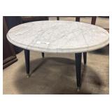 Mid Century Modern Marble Top Side Table.