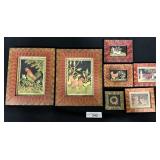 Signed Watercolor Scherenschnitte Paintings.