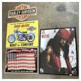 Metal Harley-Davidson Sign, Lil Wayne Poster.