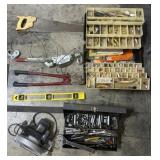 Fishing Lures, Circular Saw, Tools, Sockets.