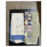 Pair Of Patchwork & Embroidered Quilts.