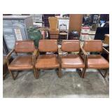 (4) Mid Century Modern Vinyl Upholstered Chairs.