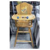 Vtg Maple High Chair.