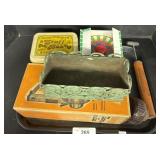Tin Containers, Sunset Zoom Gun, Planter.