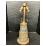 Lighted Base Slag Glass Lamp.