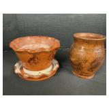 Robesonia PA Redwar Pottery Flower Pot, Vase.