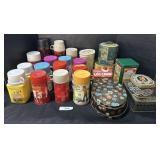 Vintage Character Thermoses, Advertising Tins.