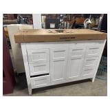 White Bathroom Vanity & NOS Sink.