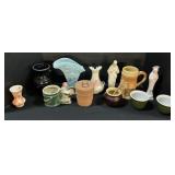 Chalkware Jesus Figurine, Ceramic Vases &