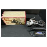 Cast Iron Harley-Davidson Motorcycle, Knife.
