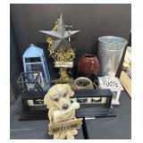 Vases, Lanterns, Dog Welcome Sign, Baskets.