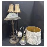 4 Lamps & Lampshade.