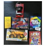 Games, Candy Despensers, RC Dump Truck.