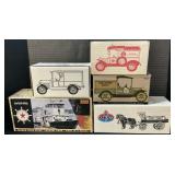 Ertl Advertising Bank Cars, Boat & Wagon.
