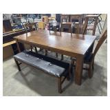 Solid Grainy Oak Dining Table & Chairs.