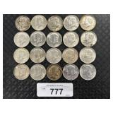 20 90% Silver Kennedy Half Dollars.