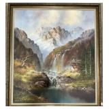 Ehrmann Signed Oil On Canvas Landscape Painting.