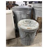 (2) Galvanized Waste Bins.