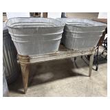 Wheeling Galvanized WashTubs.