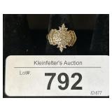 10K Gold Diamond Cluster Ring.