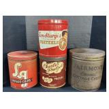 Advertising Pretzel, Chips & Cottage Cheese Tins.