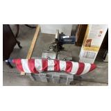 Ryobi Miter Saw, American Flag, Tool Box.