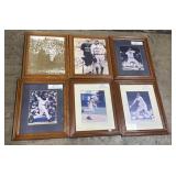 6 Framed Sports Photos.
