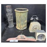 Vintage Alarm Clocks, Planters Peanut Jar,