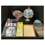 JFK Magazines, Brass Lamp, Vintage Joke Books.