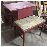 Primitive Wooden Desk & Stool.